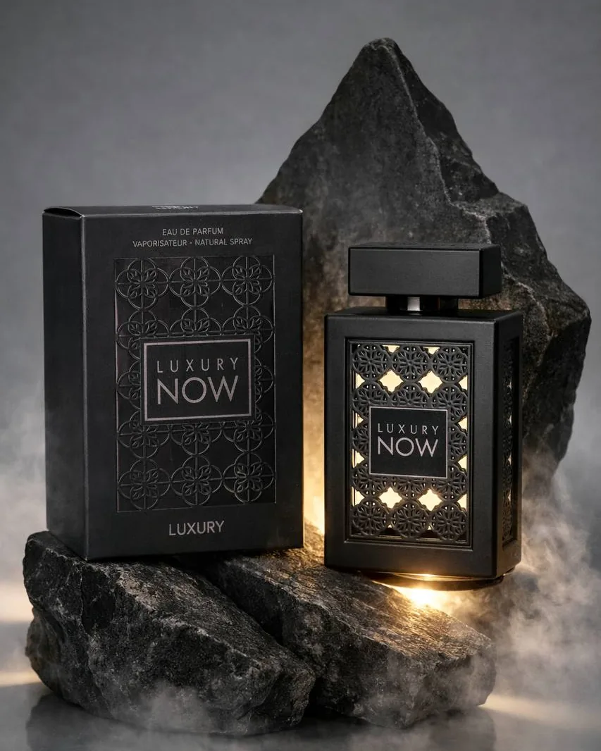 Luxury Perfumes Now Black — perfume bottle